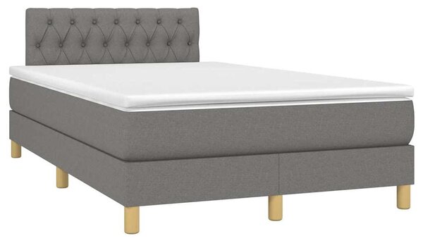 Box spring postel s matrací a LED tmavě šedá 120x200 cm textil 3133942