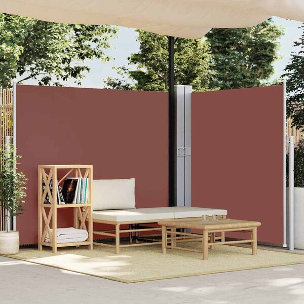 Zatahovací boční markýza / zástěna 170 x 1200 cm hnědá 313396