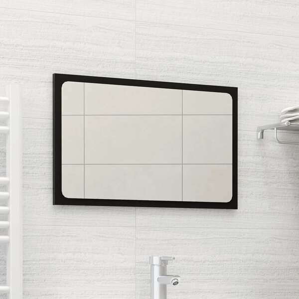 Koupelnové zrcadlo černé 60 x 1,5 x 37 cm dřevotříska