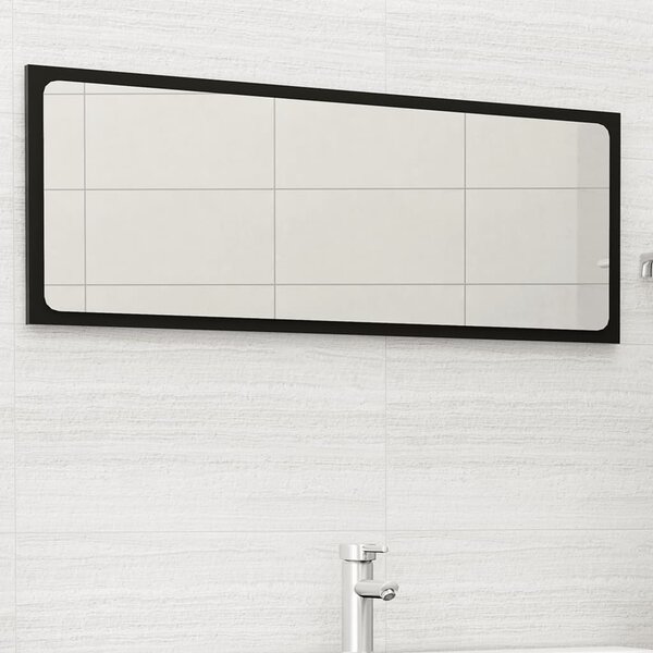 Koupelnové zrcadlo černé 100 x 1,5 x 37 cm dřevotříska