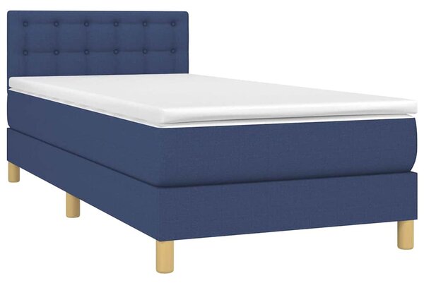 Box spring postel s matrací a LED modrá 80 x 200 cm textil 3133995