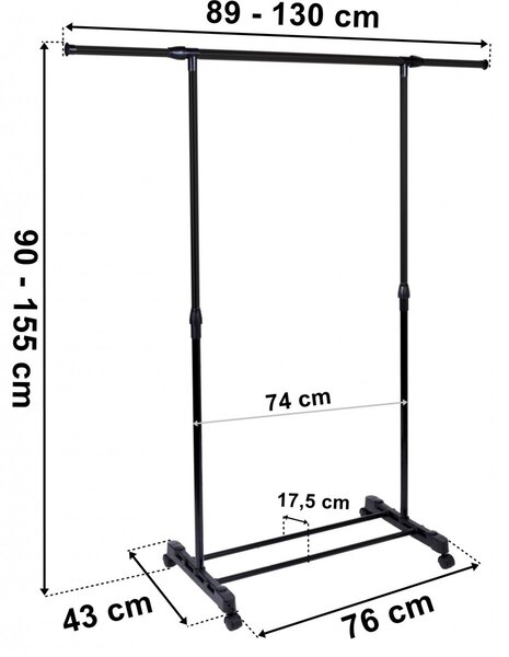 TZB Věšák na oblečení DEKA černý