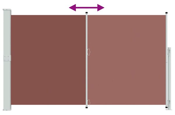 Zatahovací boční markýza 180 x 314 cm hnědá 313402