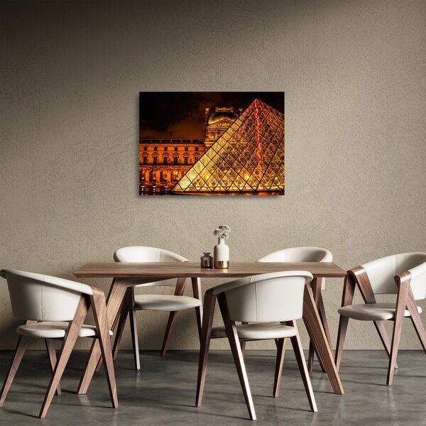 Skleněný obraz Louvre v Paříži (70x50 cm)
