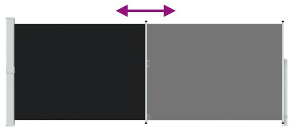 Zatahovací boční markýza 180 x 514 cm černá 313405