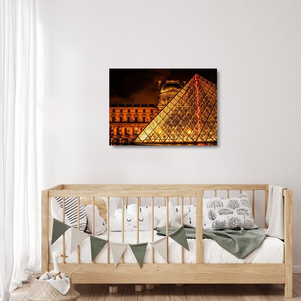 Skleněný obraz Louvre v Paříži (70x50 cm)