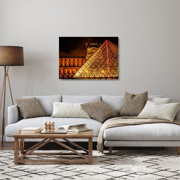 Skleněný obraz Louvre v Paříži (70x50 cm)