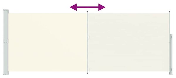 Zatahovací boční markýza 180 x 514 cm krémová 313406