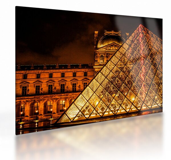 Skleněný obraz Louvre v Paříži (70x50 cm)