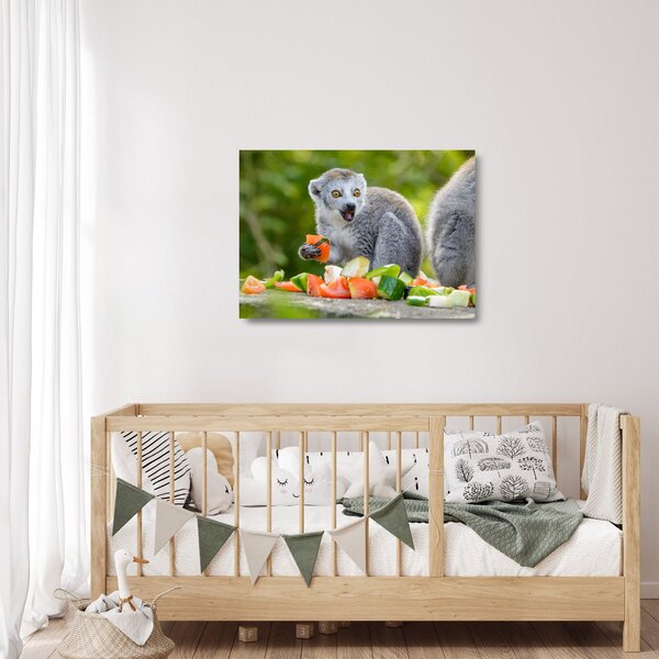 Skleněný obraz lemura (70x50 cm)