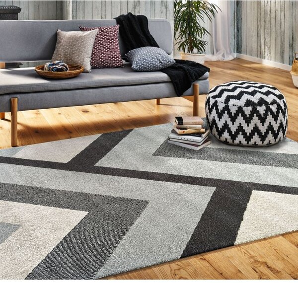 Kobercový ráj Kusový koberec Ladon 04 Geometrický šedý Rozměr: 120x170 cm
