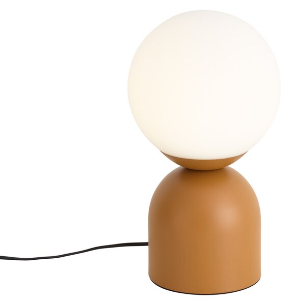 Stolní lampa Hotelový šik oranžová s opálovým sklem - Pallon Trend