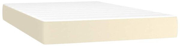 Box spring postel s matrací a LED krémová 120x200 cm umělá kůže 3134095
