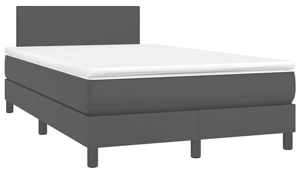 Box spring postel s matrací a LED černá 120x200 cm umělá kůže 3134093