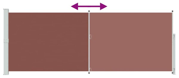 Zatahovací boční markýza 180 x 500 cm hnědá 313408