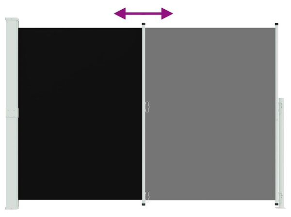 Zatahovací boční markýza/zástěna 200 x 314 cm černá 313411