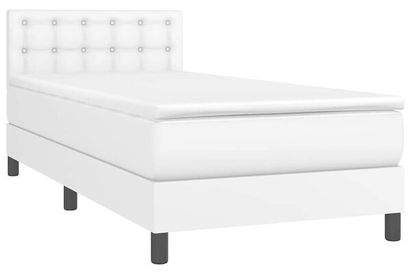 Box spring postel s matrací a LED bílá 80 x 200 cm umělá kůže 3134190