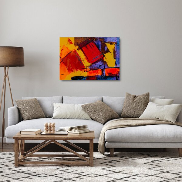 Skleněný obraz abstrakce (70x50 cm)