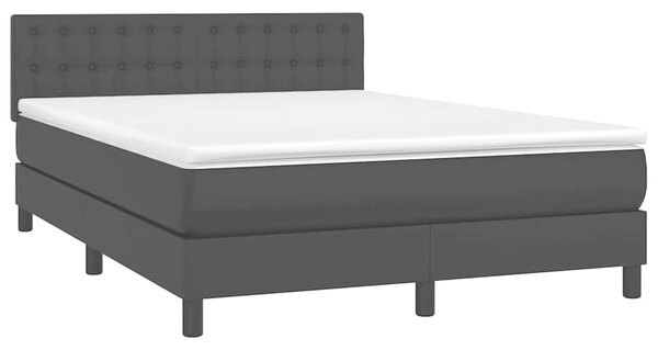 Box spring postel s matrací a LED černá 140 x 190 cm umělá kůže 3134219