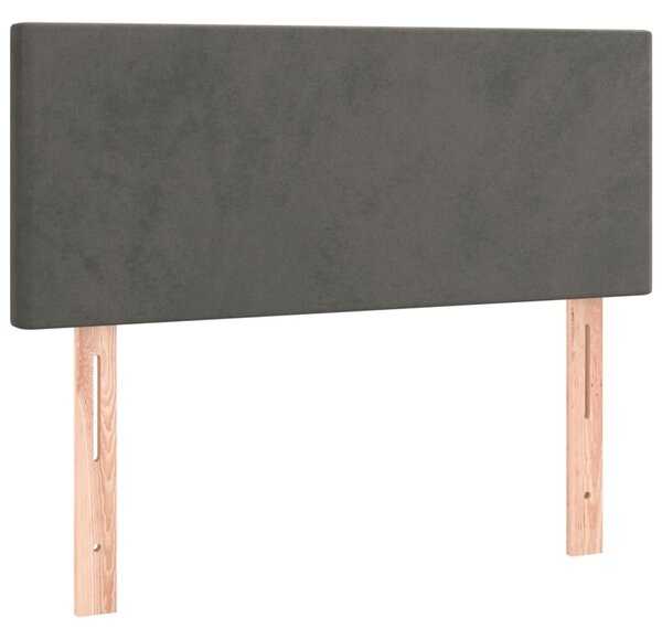 Box spring postel s matrací a LED tmavě šedá 80 x 200 cm samet 3134250