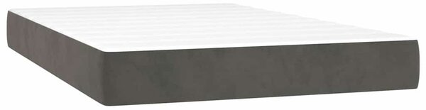 Box spring postel s matrací a LED tmavě šedá 120x200 cm samet 3134394