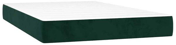 Box spring postel s matrací a LED tmavě zelená 120x200 cm samet 3135996