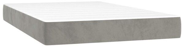 Box spring postel s matrací a LED světle šedá 120x200 cm samet 3134273
