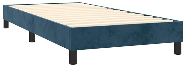 Box spring postel s matrací a LED tmavě modrá 100x200 cm samet 3134271
