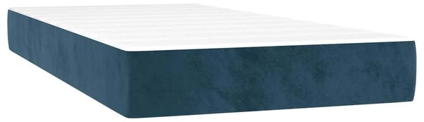 Box spring postel s matrací a LED tmavě modrá 100x200 cm samet 3134271