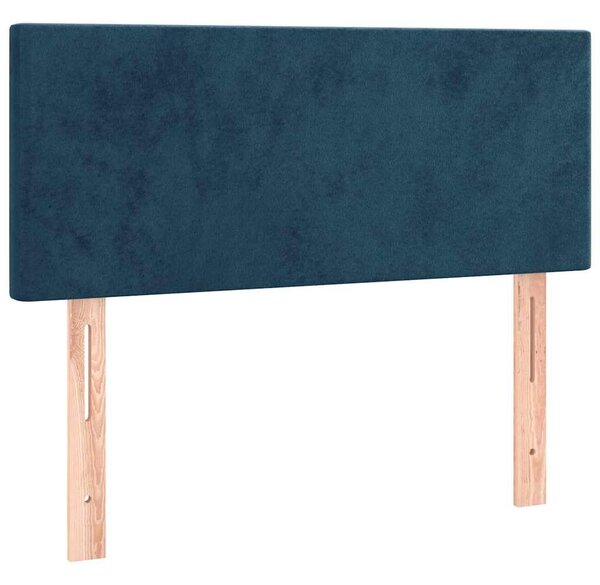 Box spring postel s matrací a LED tmavě modrá 100x200 cm samet 3134271