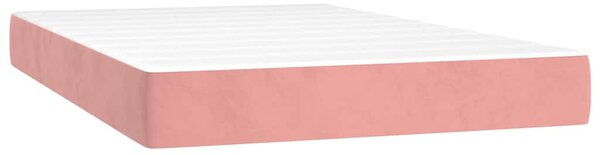 Box spring postel s matrací a LED růžová 120x200 cm samet 3134278