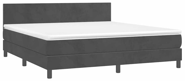 Box spring postel s matrací a LED černá 160x200 cm samet 3134293