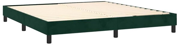 Box spring postel s matrací a LED tmavě zelená 160x200 cm samet 3134294