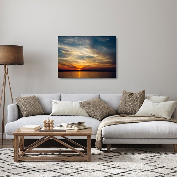 Skleněný obraz západu slunce (70x50 cm)