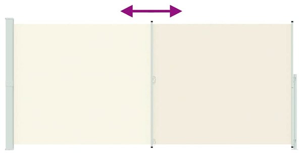 Zatahovací boční markýza 220 x 514 cm krémová 313430