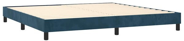 Box spring postel s matrací a LED tmavě modrá 200x200 cm samet 3134307