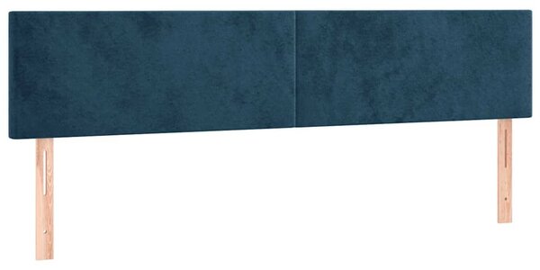 Box spring postel s matrací a LED tmavě modrá 200x200 cm samet 3134307