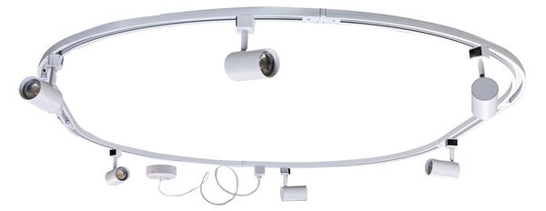 Moderní kolejnicový systém s 6 reflektory bílý 1-fázový oválný 100cm - Iconic Jeana