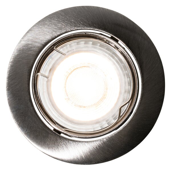 Sada 6 moderních vestavných bodových svítidel v barvě gunmetal GU10 50mm kulatá naklápěcí - Edu