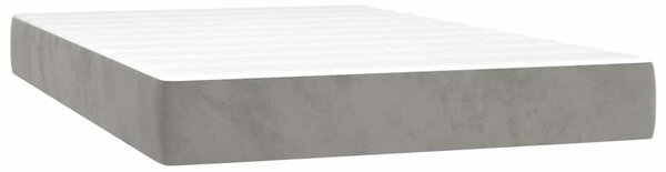 Box spring postel s matrací a LED světle šedá 120x200 cm samet 3134393