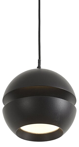 Moderní kolejnicový systém černý s 6 bodovými světly a 4 závěsnými svítidly Easylift 1-fázový - Slimline Uzzy Tira