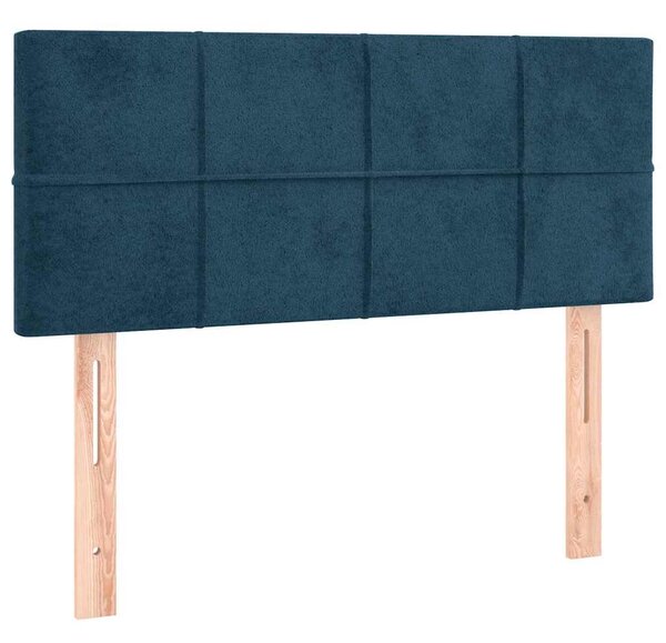 Box spring postel s matrací a LED tmavě modrá 80 x 200 cm samet 3134373