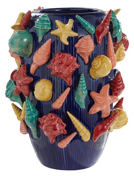 CORAL COAST Váza mořské plody 33 cm - tm. modrá