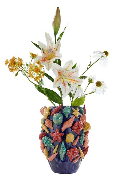 CORAL COAST Váza mořské plody 33 cm - tm. modrá
