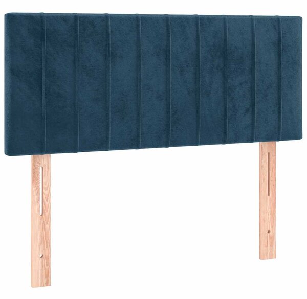 Box spring postel s matrací a LED tmavě modrá 80 x 200 cm samet 3134493