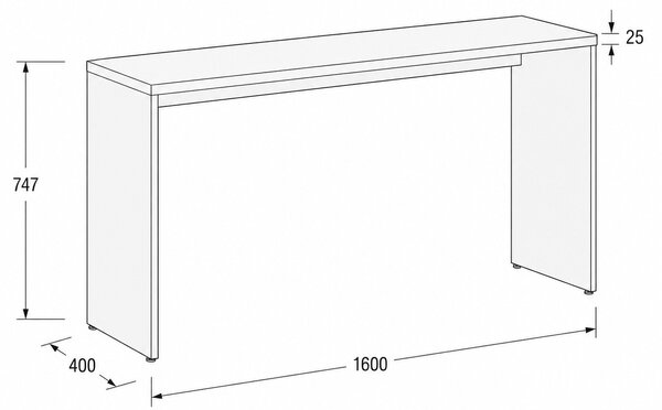 Přísed ke stolu FRAME, 160x40 cm, dub přírodní