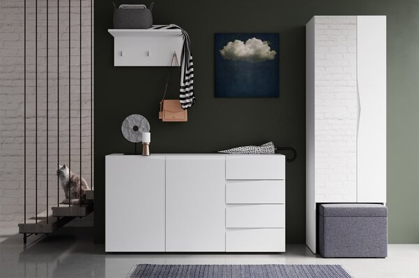 Szynaka Předsíňová skříň Lucca 08 60 cm se zrcadlem bílá