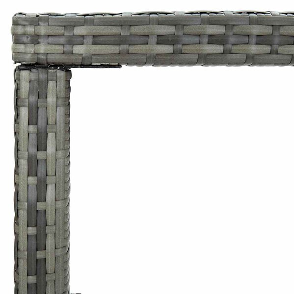 Zahradní barový stůl šedý 130 x 60 x 110 cm polyratan a sklo 313462