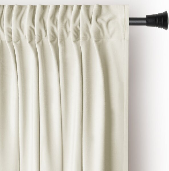 Krémový sametový dimout závěs 140x245 cm Pleat – Restilo