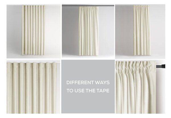 Krémový sametový dimout závěs 140x245 cm Pleat – Restilo